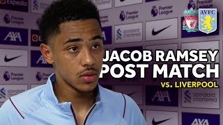 POST MATCH  Jacob Ramsey reflects on Liverpool Draw and his 100th appearance [upl. by Ennovyhc]