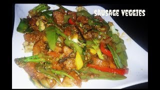 SAUSAGE VEGGIES STIR FRY  KENYAN YUMMY TASTE [upl. by Novikoff314]