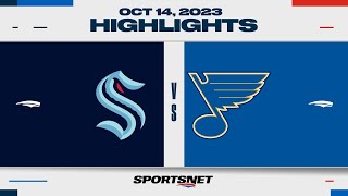 NHL Highlights  Kraken vs Blues  October 14 2023 [upl. by Eirallam]