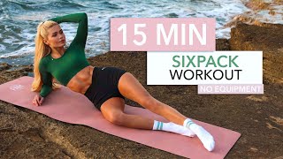 15 MIN SIXPACK WORKOUT  Medium with Beginner Alternatives  for lower upper amp side abs [upl. by Heyes]