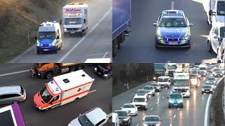 Einsatzfahrten LKWUnfall A99  KEINE Rettungsgasse  München [upl. by Monte918]