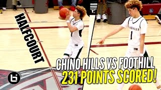 Chino Hills CRAZY SHOW Continues FULL Highlights LaMelo Ball Halfcourt Shot LiAngelo SCORES 65 [upl. by Atteyram]