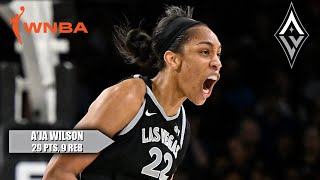 A’ja Wilson becomes 1st WNBA player to score 1000 PTS in a season 👏  WNBA on ESPN [upl. by Acilejna]