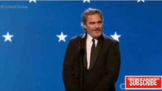 Joaquin Phoenix wins best actor  Critics Choice Awards 2020 [upl. by Cimah]