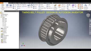 Timing Pulley in Autodesk Inventor  Inventor 3d drawing Tutorials  Inventor Tutorials  Drawing [upl. by Aronel]