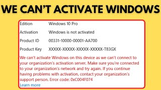 Fix  We cant activate Windows on this device as we cant connect to your organizations activation [upl. by Kelley]