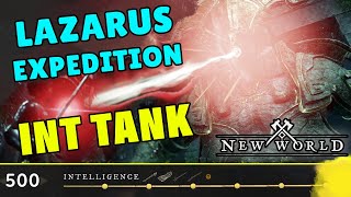 New World Ultimate INT Tank Build Lazarus Dungeon Run [upl. by Graniah]