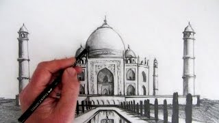 How to Draw the Taj Mahal Narrated Step by Step [upl. by Thirion257]