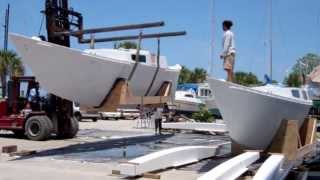 BoatSmith Delivers and Assembles Dexs Ariki Hulls and Beams [upl. by Bruis]