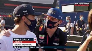 Max Verstappen congratulating Pierre Gasly with his ItalianGP win [upl. by Alaster]