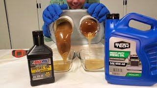 AMSOIL Vs Super Tech 15W40 Heavy Duty Diesel Motor Oil Cold Flow Test [upl. by Eradis431]