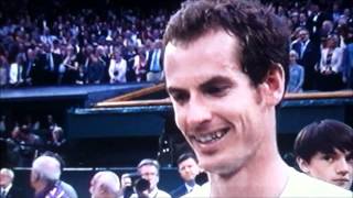 Wimbledon 2012 Final  Andy Murrays Speech [upl. by Ilzel]