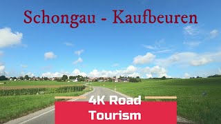 Driving Germany St2014 Schongau  Kaufbeuren  4K driving video through the beautiful Swabia [upl. by Eetnahc]