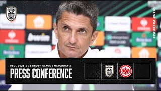 Press Conference PAOK FC Vs Eintracht Frankfurt– Live PAOK TV [upl. by Aicilav]