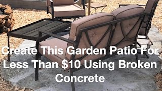 Create This Garden Patio For Less Than 10 Using Broken Concrete  AnOregonCottagecom [upl. by Gen]