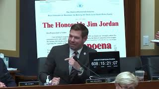 Rep Eric Swalwell calls out Republican Jim Jordan with his own subpoena clock [upl. by Kesley]