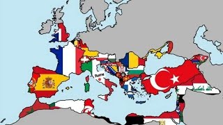 Flag map with modern borders of the Roman Empire [upl. by Ardnatal]