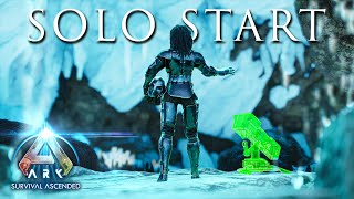 SOLO Start In My OP Cave  Ark Ascended Small Tribes PvP [upl. by Ecnerol795]