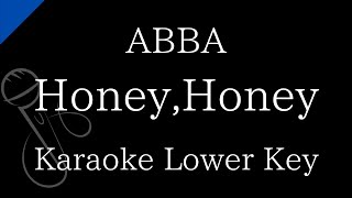 【Karaoke Instrumental】HoneyHoney  ABBA【Lower Key】 [upl. by Aerbas]