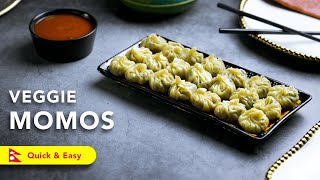 Veggie Momos  Quick amp Easy Steamed Dumplings  Tasty Indian Dim Sum Recipe [upl. by Nallak]