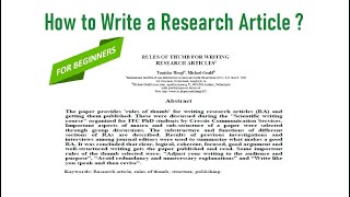 How to Write a Research Article  Step by Step Guide ThesisHelper01 [upl. by Clovis]