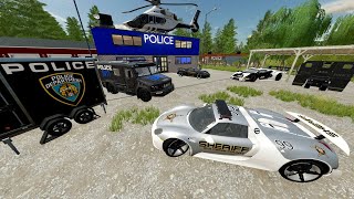 Finding Lamborghini Police Cars in Abandoned Police Station  Farming Simulator 22 [upl. by Loginov647]