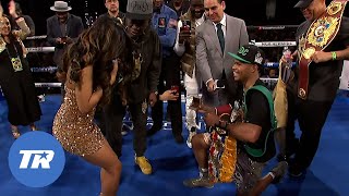 Shakur Stevenson Becomes Unified Jr Lightweight Champion Proposes to Long Time Girlfriend [upl. by Salvadore]