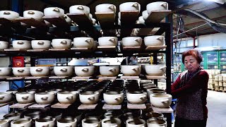 Amazing earthenware pot mass production process Korean ceramics factory [upl. by Adirahs]