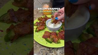 Baconwrapped avocado fries This is an easy appetizer snack recipe 🥓🥑 baconwrapped easyrecipe [upl. by Anallij360]