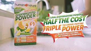 How To Use Human Nature Natural Dishwashing Powder [upl. by Dorlisa]