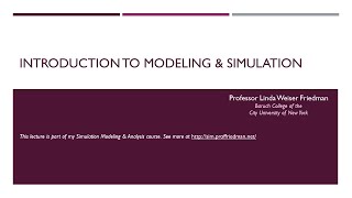 Intro to Modeling and Simulation  Lecture [upl. by Aryl]