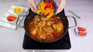 Pollo con peperoni il piatto classico veloce e saporito [upl. by Marquez]