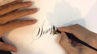 Writing the word Simpson in Engravers Script  Calligraphy by Hoang [upl. by Julian]