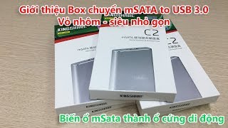 Box chuyển ổ cứng SSD mSATA sang USB 30 vỏ nhôm nhỏ gọn [upl. by Ayatnwahs278]