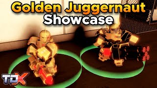 TDX Golden Juggernaut Showcase Stats  Gameplay  Tower Defense X Roblox [upl. by Nels]