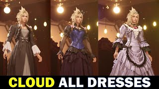 Cloud All Dresses and How to get them  Final Fantasy 7 Remake FF7 Chapter 9 [upl. by Enitsirhk]