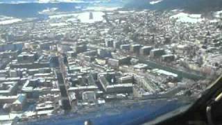 Visual Approach to Innsbruck B737500 SkyEurope Cockpit View [upl. by Alcus]