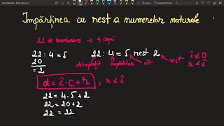 Impartirea numerelor naturale matematica clasa a 5 a teorema impartirii cu rest exercitii probleme [upl. by Lladnarc54]