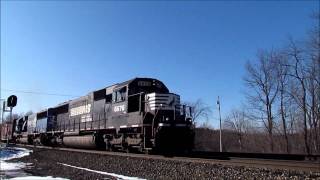 NS SD60 and Conrail SD50 at Holmesville [upl. by Mac]