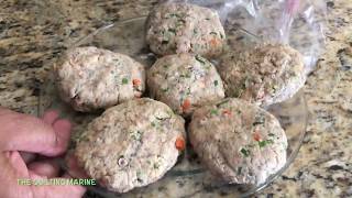 The Quilting Marine Cooks  Homemade Salmon Cakes [upl. by Joella]