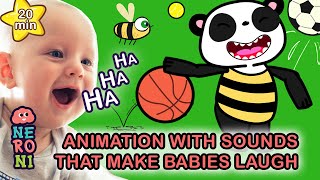 Baby Cartoons to Make Them Laugh and React  Goofy Panda and Beebee  Sports Balls  Neroni Kids [upl. by Itida739]