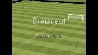 Fußballtraining  Aufwärmen  Dreier Lauf [upl. by Madelon213]