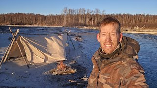 Solo Winter Bushcraft Camping in Alaska [upl. by Alocin129]