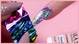 Foil Transfer Nail Design  Dip Powder [upl. by Ennovoj]