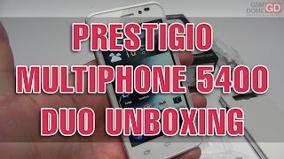 Prestigio MultiPhone 5400 Duo Unboxing  GSMDomecom [upl. by Teyut]