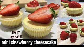 Mini Strawberry Cheesecake Recipe 迷你草莓芝士蛋糕食谱🍓❤️ [upl. by Standley640]