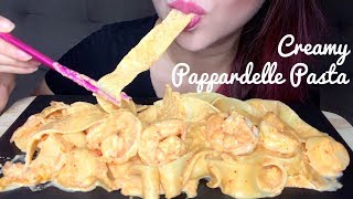 ASMR CREAMY KIMCHI PAPPARDELLE PASTA w SEAFOOD  EATING SOUNDS No Talking [upl. by Fadil]