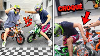 NOS ENFRENTAMOS 1VS1 A CARRERAS DE MINI MOTOS Y TERMINA EN CHOQUE se rompe todo  Yair17 [upl. by Reviel]