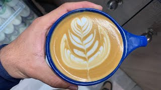 Speciality Coffee Training  Barista art skills  Coffee Latte Art Tutorial Coffee art tulip [upl. by Nnaesor]