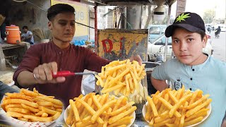 Young Afghan Boys Selling KFC Style Chips  Hardworking Kids  Famous French Fries at Street Food [upl. by Aitel634]